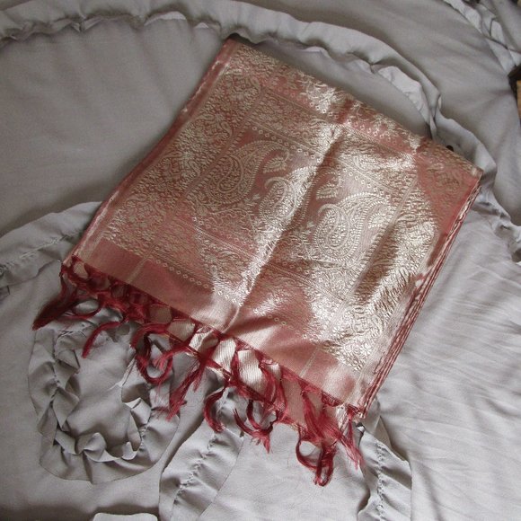 woven satin silk scarf